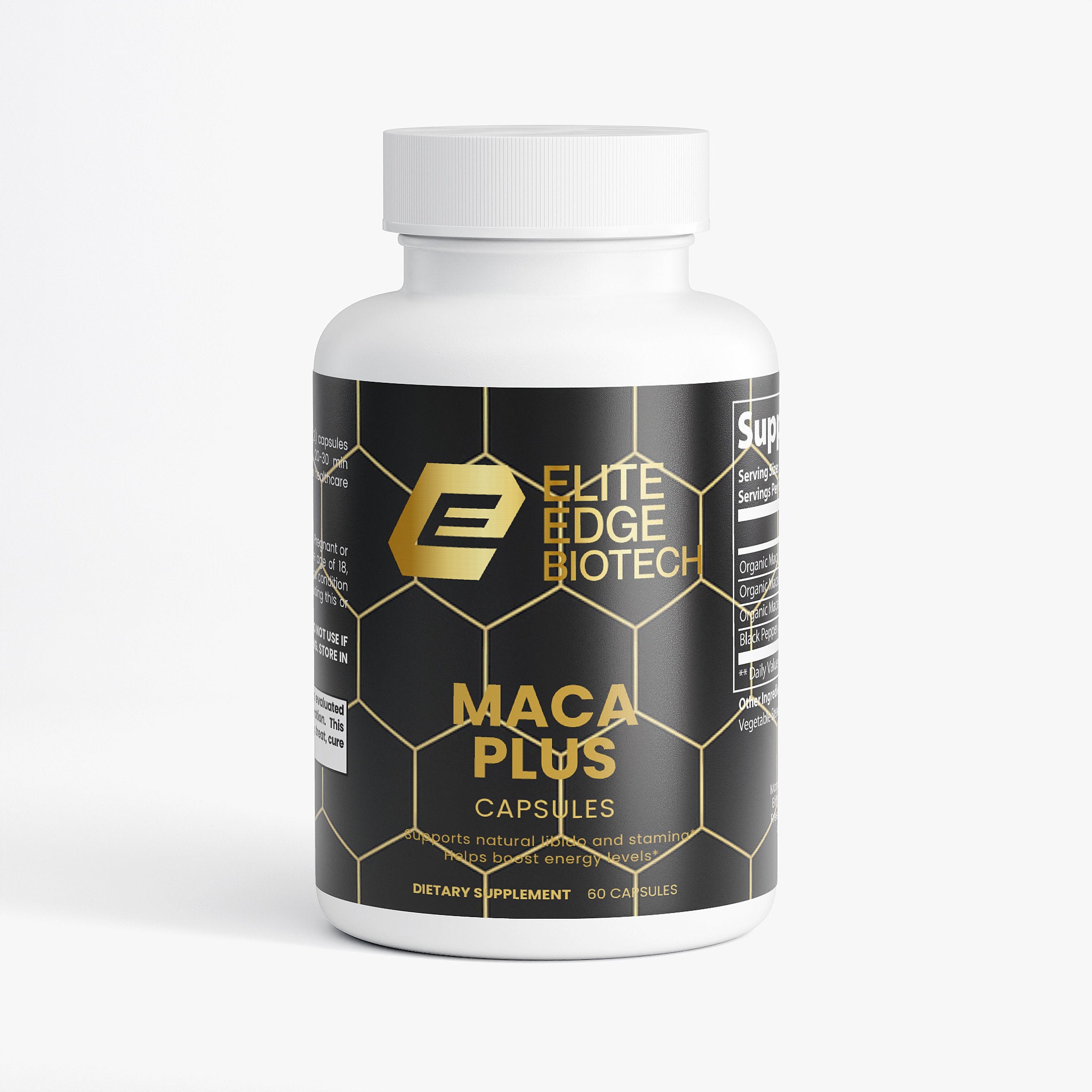 Maca Plus — Triple-Blend Organic Red, Black & Yellow Maca Root Capsules | Hormonal Balance, Energy, Libido & Stamina Support | Elite Edge Health