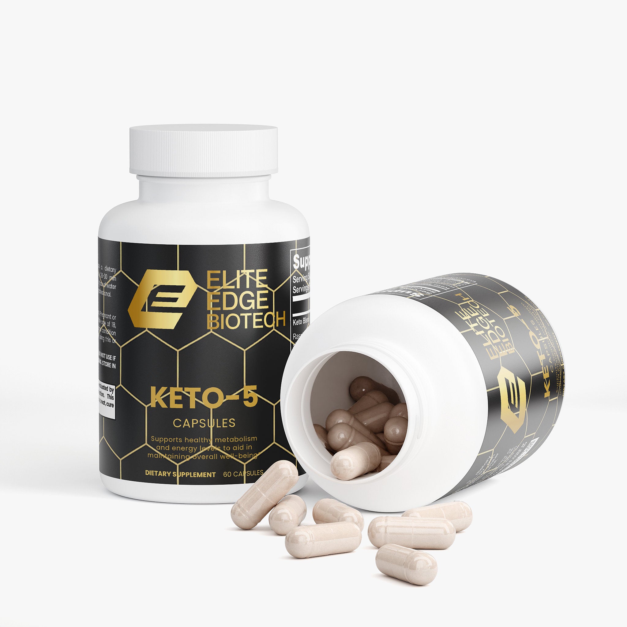 Keto-5 — Advanced Ketogenic Fat-Burning Formula with Raspberry Ketone, Green Tea & Garcinia Cambogia | Boosts Energy, Focus & Fat Metabolism | Elite Edge Health