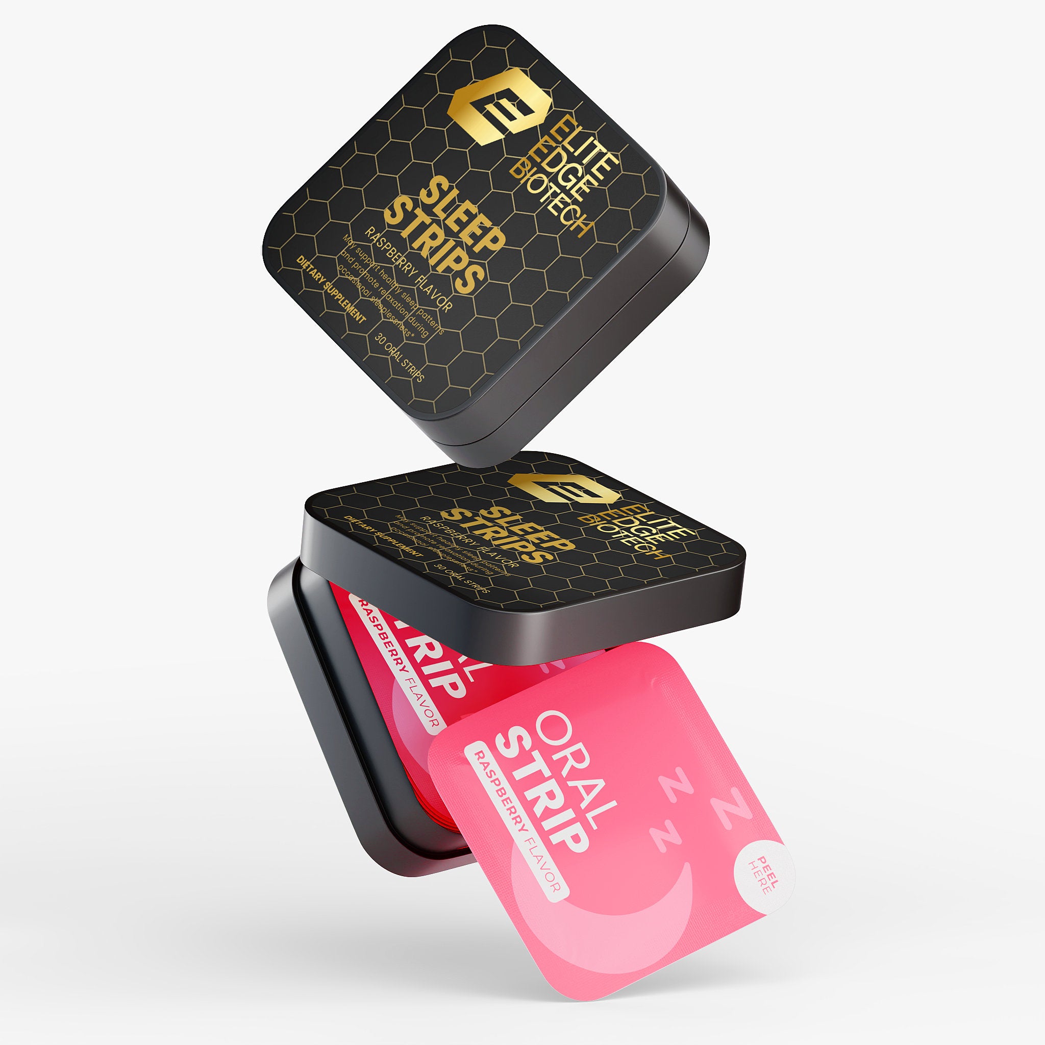 Sleep Oral Strips — Raspberry Calm & Restore Blend with Melatonin, Valerian & Chamomile | Deep Sleep & Relaxation Support | Elite Edge Health