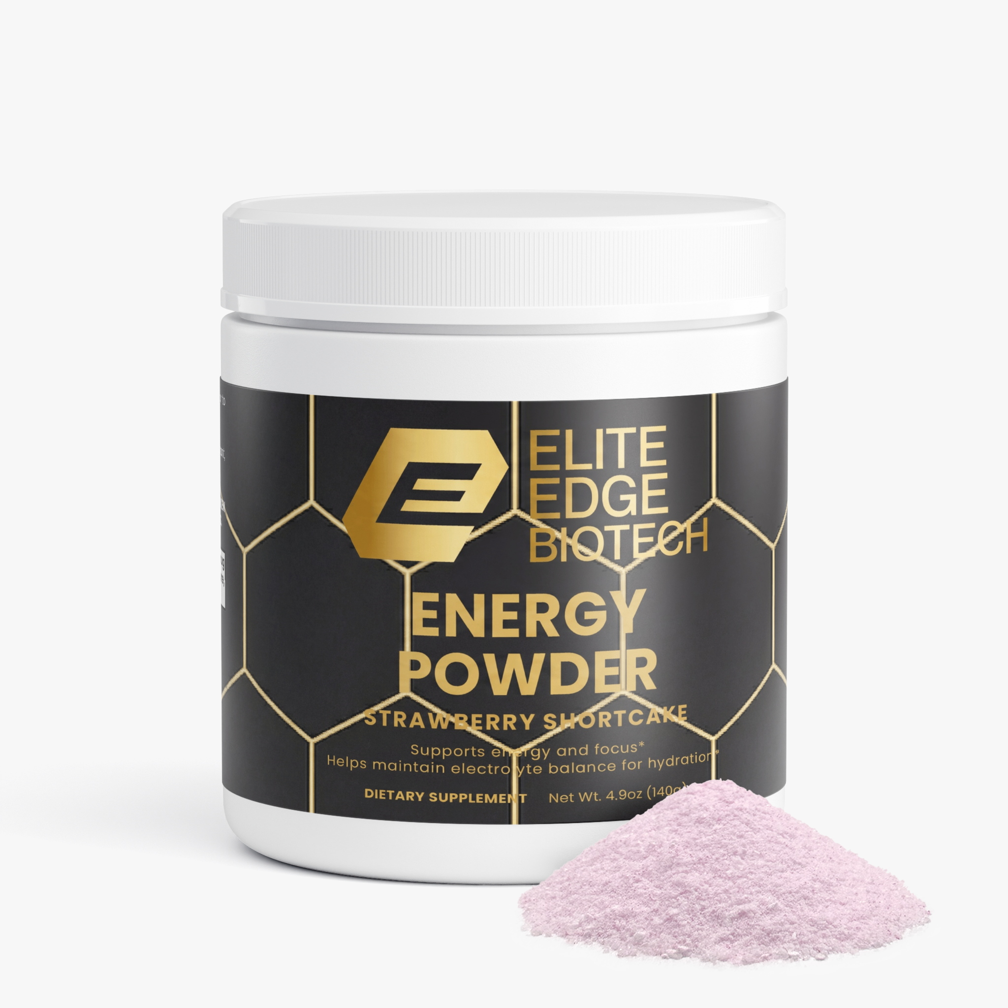 Energy Powder — Strawberry Shortcake Flavor | Clean Energy & Focus Drink Mix with Natural Caffeine, L-Theanine, Electrolytes & B-Vitamins for Smooth Energy, Hydration & Mental Clarity