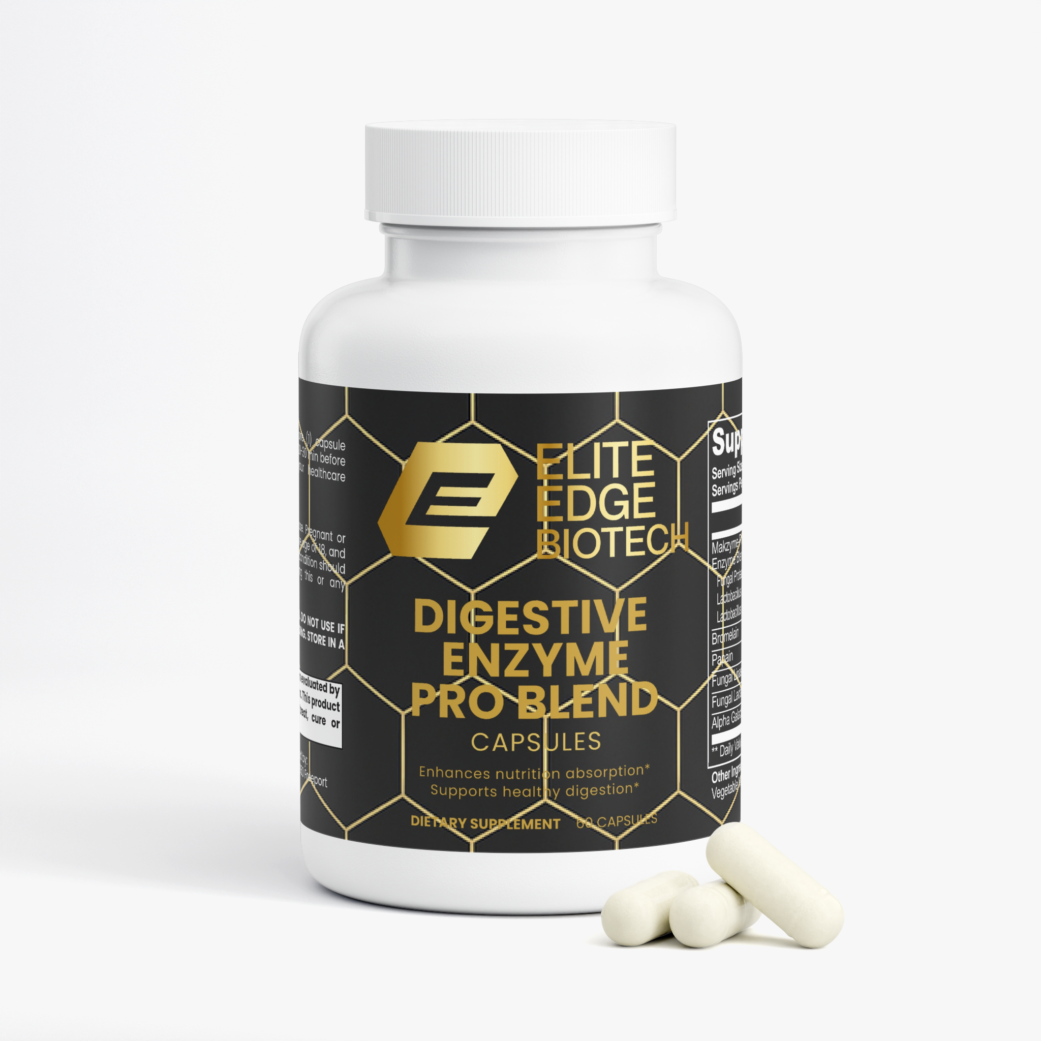 Digestive Enzyme Complex — Makzyme-Pro™ + Bromelain & Papain for Gut Health, Nutrient Absorption & Anti-Bloat Support | Elite Edge Health