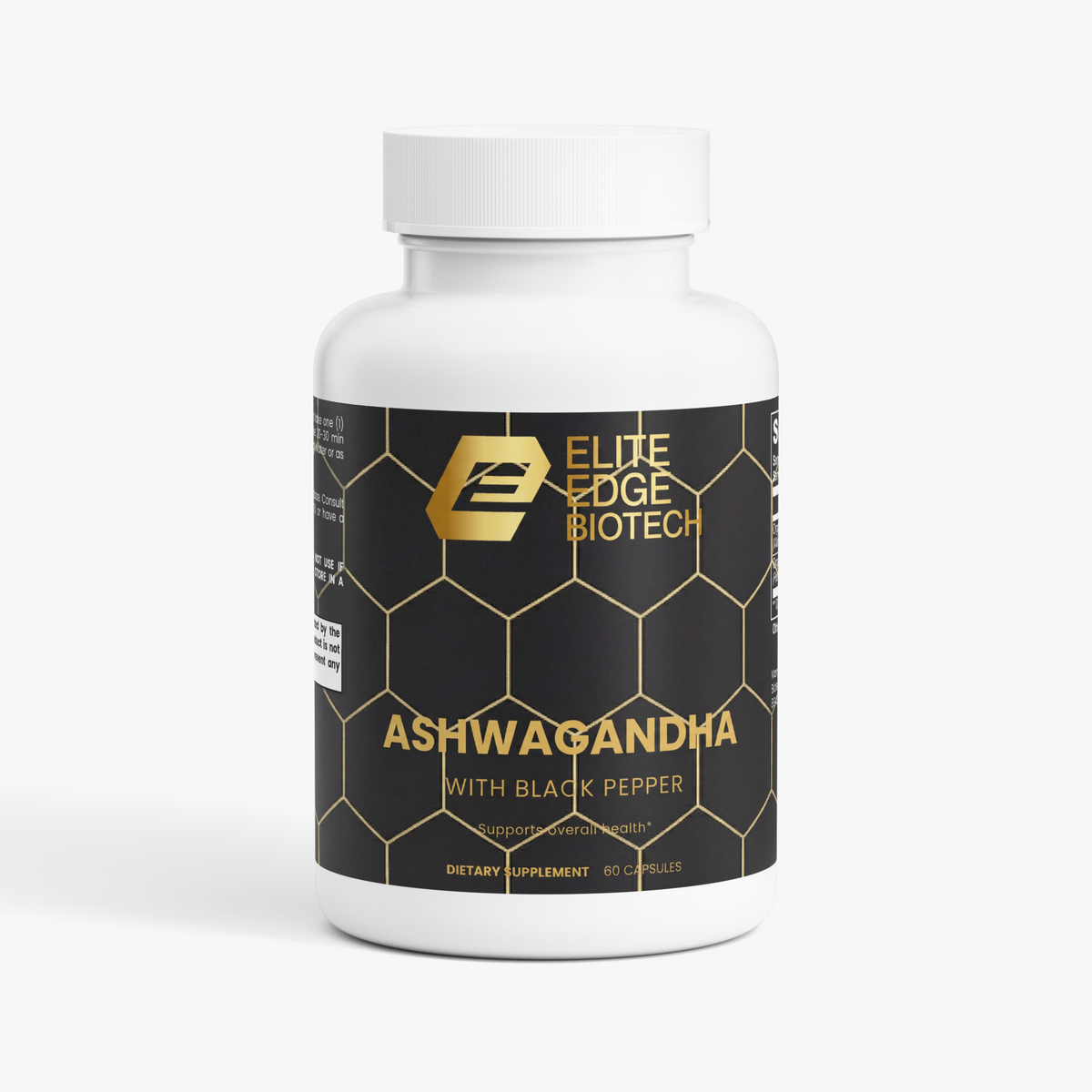 Organic Ashwagandha — Adaptogenic Stress & Mood Support | Natural Cortisol Balance & Energy Formula | With Organic Black Pepper for Enhanced Absorption | Elite Edge Health