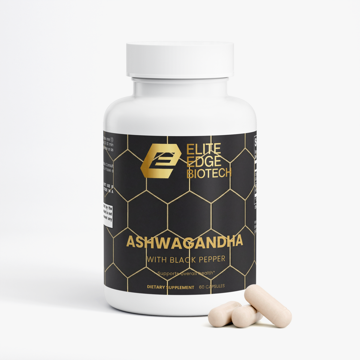 Organic Ashwagandha — Adaptogenic Stress & Mood Support | Natural Cortisol Balance & Energy Formula | With Organic Black Pepper for Enhanced Absorption | Elite Edge Health
