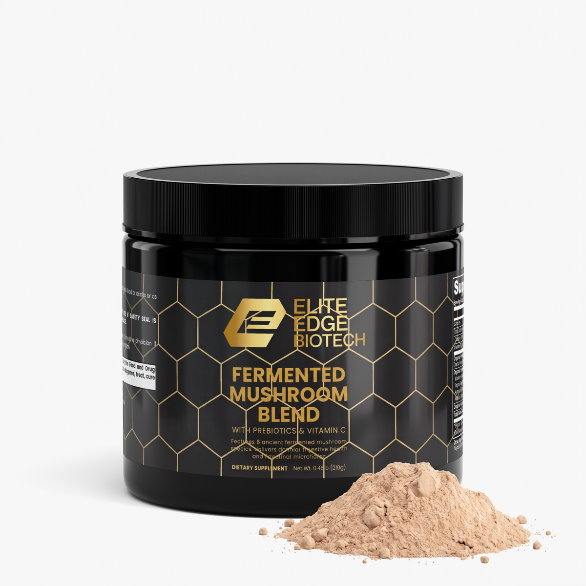 Fermented Mushroom Blend — 6-Mushroom Organic Immune & Gut Support Powder | Reishi, Cordyceps, Turkey Tail, Shiitake, Maitake & Royal Sun Agaricus | Fermented for Maximum Absorption | Elite Edge Health