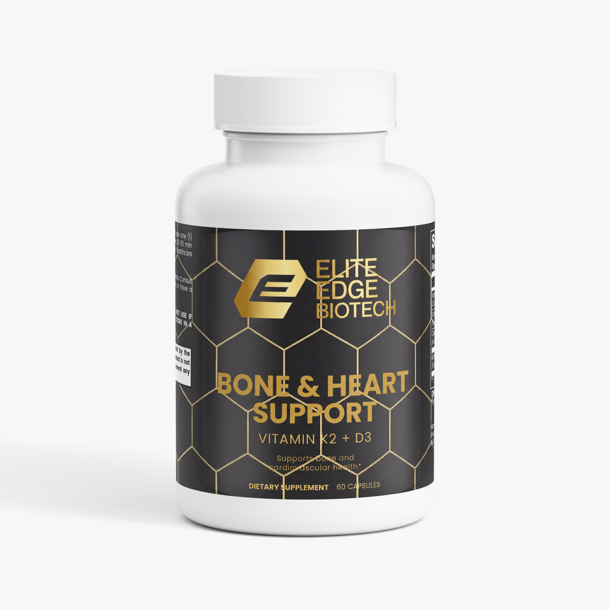 D3 + K2 Ultra — Bone, Calcium & Heart Health Support | Vitamin D3 (Cholecalciferol) + K2 (MK-7) with BioPerine® | Promotes Strong Bones & Arteries | Elite Edge Health