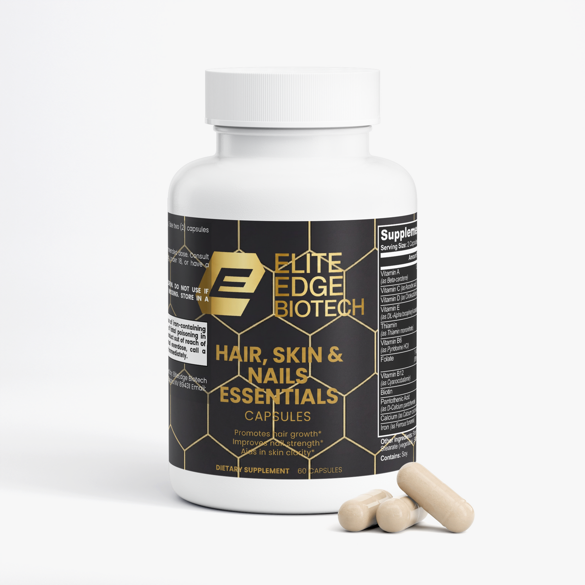 Hair, Skin & Nails Essentials — Advanced Biotin + Collagen Support | Elite Edge Health