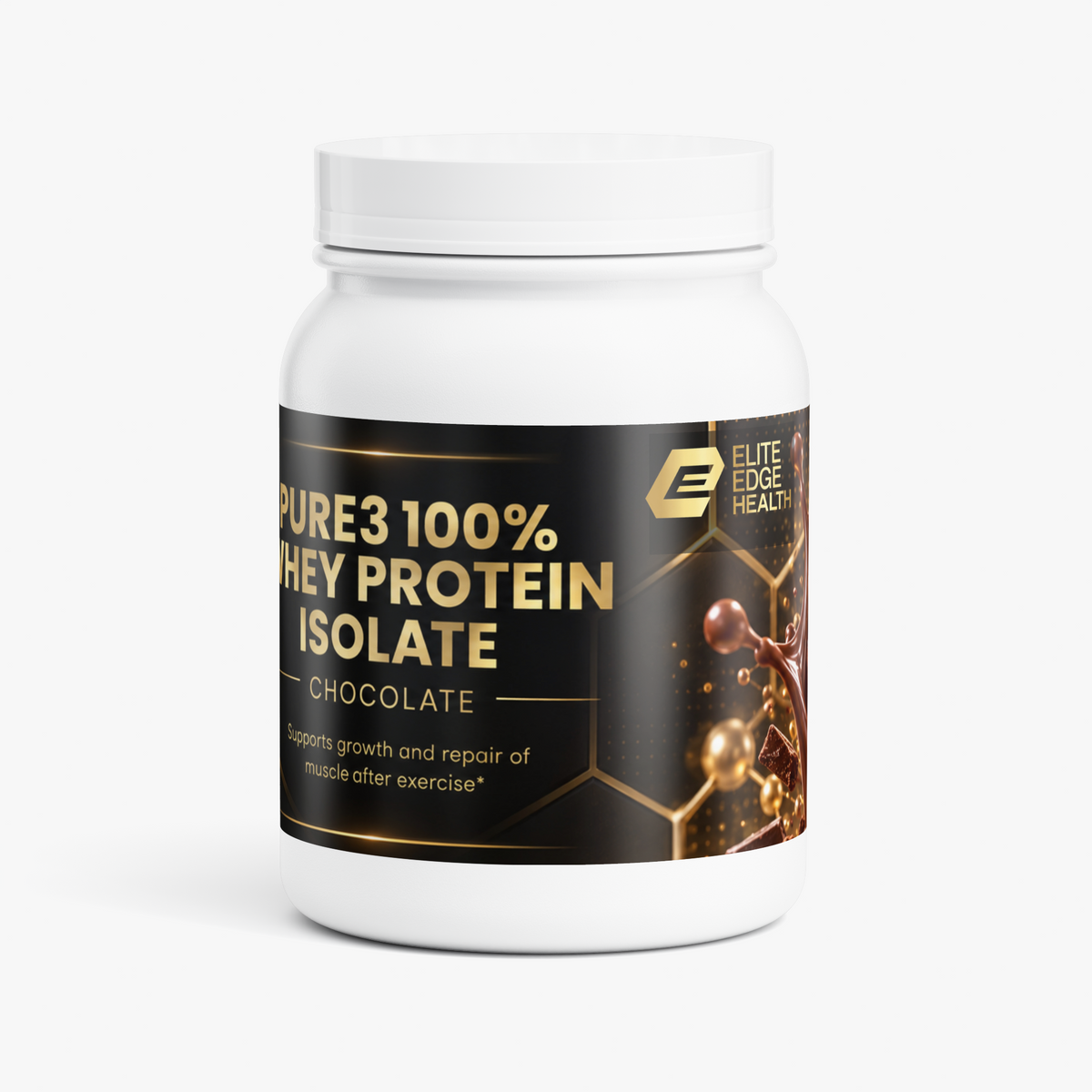Chocolate Whey Protein Isolate — Premium Pure3 100% Whey Isolate | Elite Edge Biotech