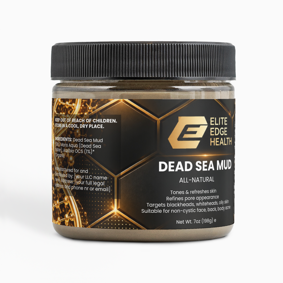 Dead Sea Mud — 100% Pure Mineral-Rich Face & Body Mask | Detox, Purify & Rejuvenate Skin | Deep Cleansing Natural Skincare | Elite Edge Health