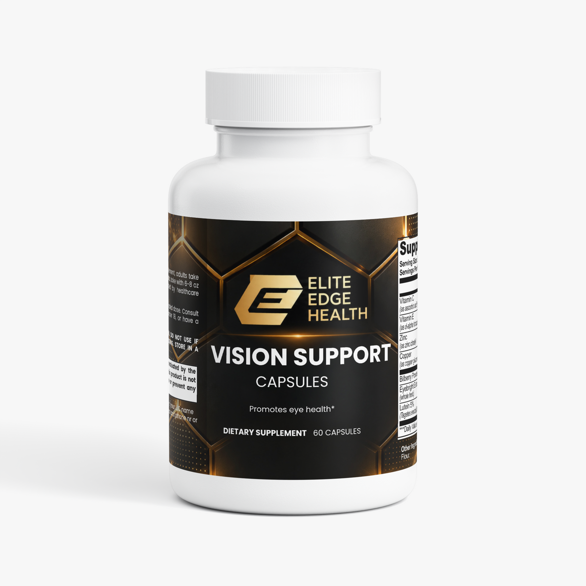 Elite Edge Vision Support + Antioxidant Complex — Bilberry, Lutein & Eyebright Formula for Eye Health & Clarity | Elite Edge Health
