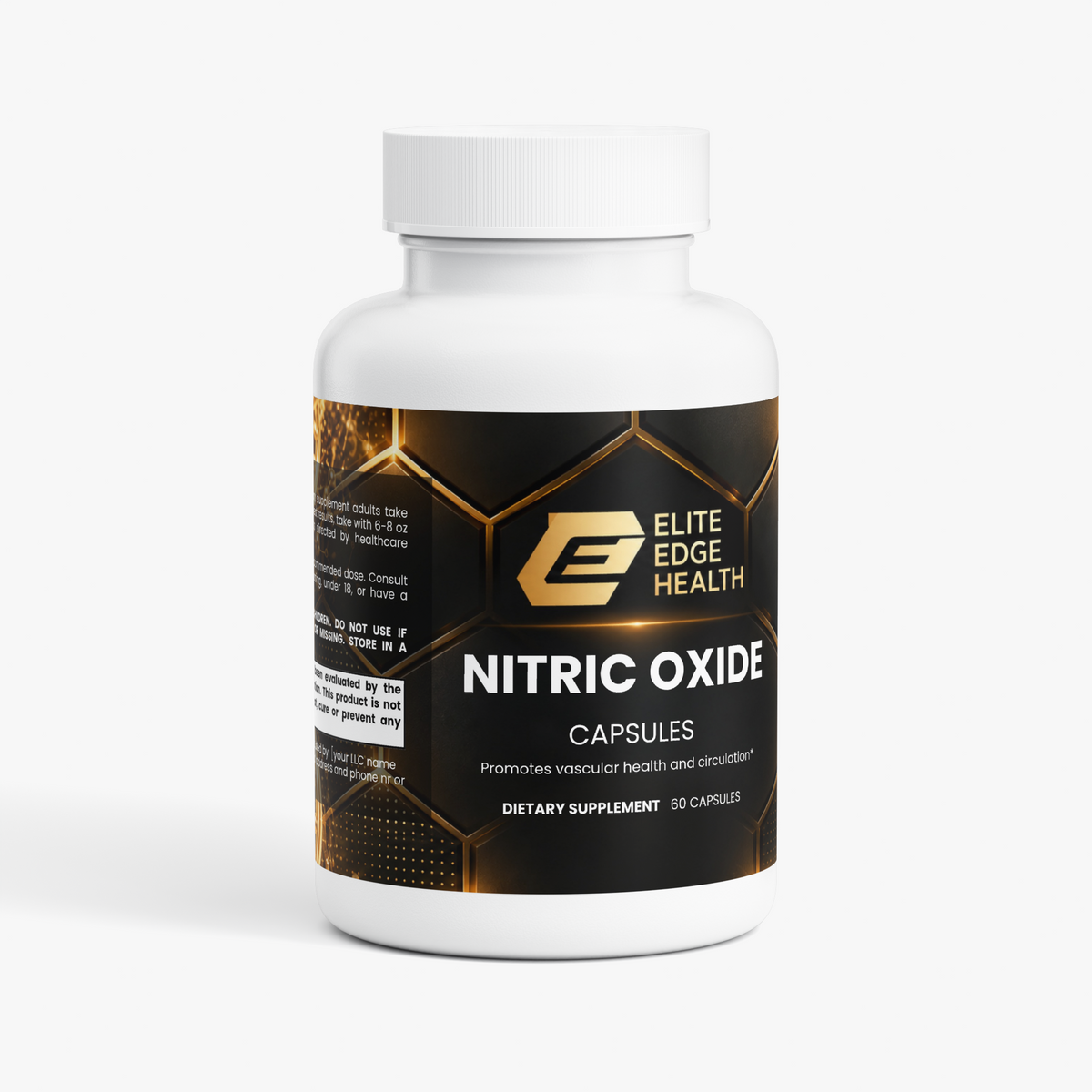 Nitric Oxide — Circulation & Muscle Pump Support | L-Arginine AAKG, L-Citrulline DL-Malate | Endurance, Recovery & Performance Formula | Elite Edge Health