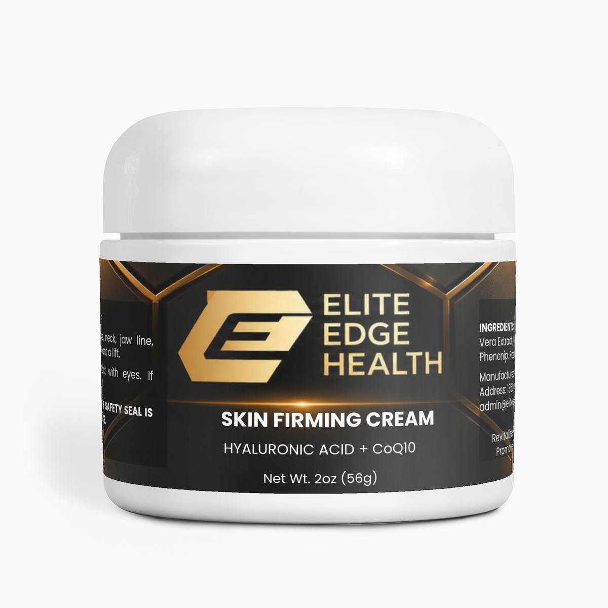 Skin Firming Cream — DMAE + Hyaluronic Acid + CoQ10 Lifting Complex for Face, Neck & Eyes | Advanced Anti-Aging Hydration | Elite Edge Health