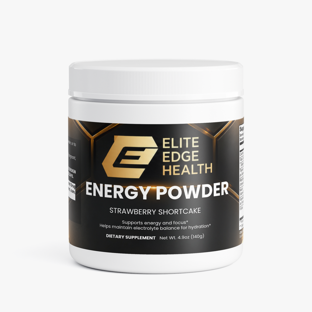 Energy Powder — Strawberry Shortcake Flavor | Clean Energy & Focus Drink Mix with Natural Caffeine, L-Theanine, Electrolytes & B-Vitamins for Smooth Energy, Hydration & Mental Clarity