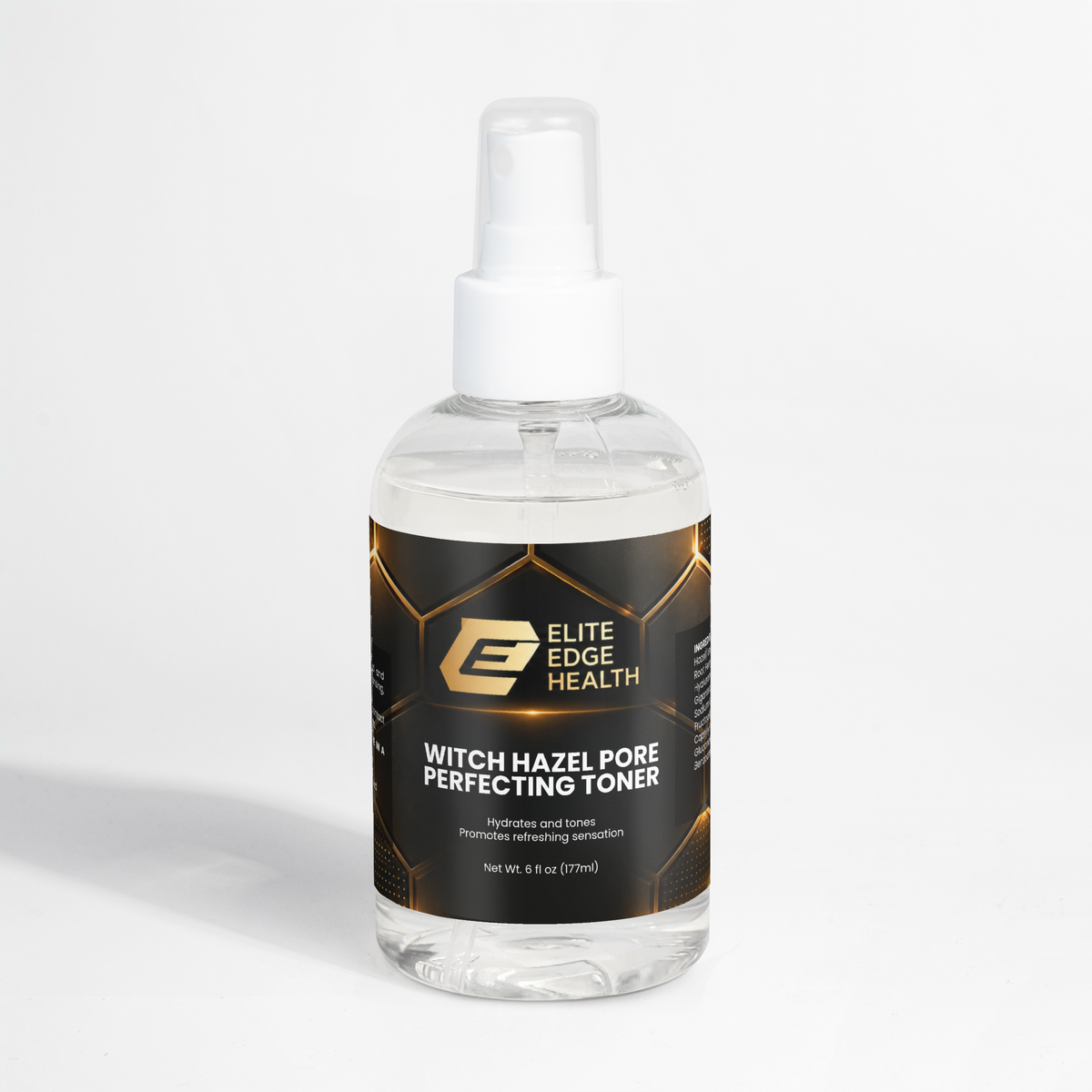 Witch Hazel Pore Perfecting Toner — Hydrating & Clarifying Facial Tonic with Sodium Hyaluronate & Fermented Botanicals | Refines Pores, Balances & Moisturizes Skin | Elite Edge Health