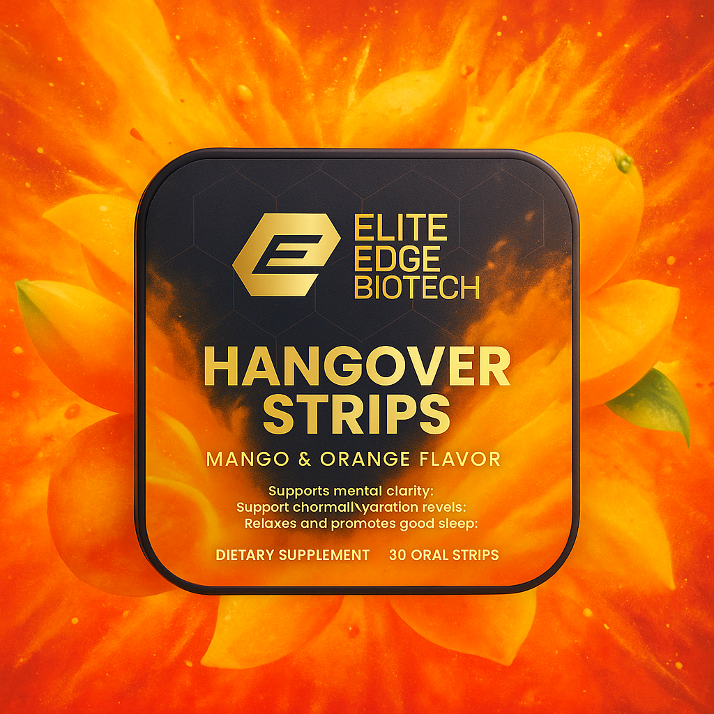 Hangover Oral Strips — Mango Orange Recovery Blend with Curcumin, Amla & Andrographis | Ayurvedic Liver & Wellness Support | Elite Edge Health