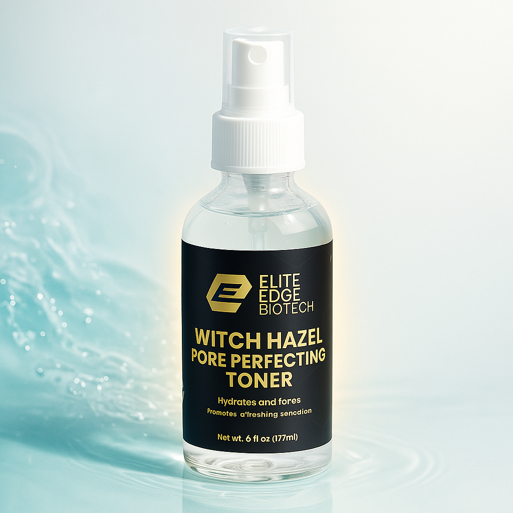 Witch Hazel Pore Perfecting Toner — Hydrating & Clarifying Facial Tonic with Sodium Hyaluronate & Fermented Botanicals | Refines Pores, Balances & Moisturizes Skin | Elite Edge Health