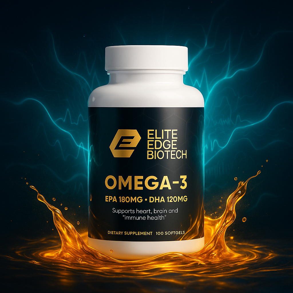 Omega-3 — Advanced EPA & DHA Softgels for Heart, Brain & Vision Support | Pure Fish Oil Concentrate | Cardiovascular & Cognitive Health | Elite Edge Health