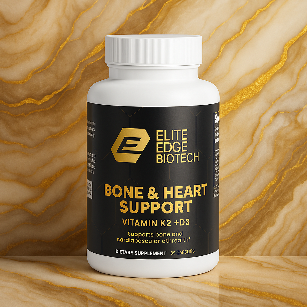 D3 + K2 Ultra — Bone, Calcium & Heart Health Support | Vitamin D3 (Cholecalciferol) + K2 (MK-7) with BioPerine® | Promotes Strong Bones & Arteries | Elite Edge Health