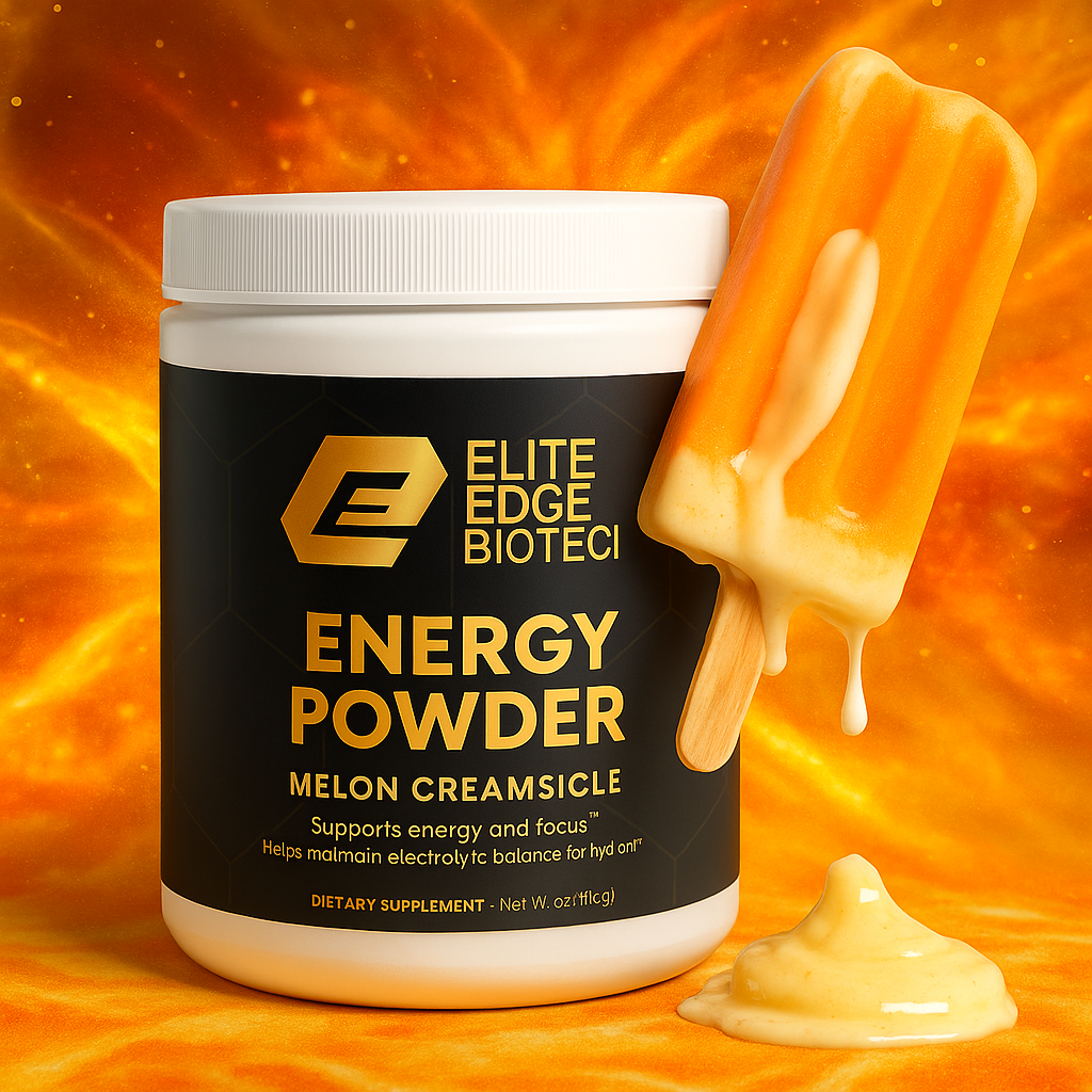 Energy Powder — Melon Creamsicle Sugar-Free Energy & Focus Drink | Clean Caffeine, L-Theanine & Electrolytes for Sustained Energy & Hydration | Elite Edge Health