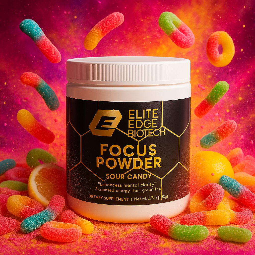 Focus Powder — Sour Candy Flavor | Nootropic Energy & Cognitive Support Drink Mix with Alpha-GPC, L-Theanine, Natural Caffeine & B-Vitamins for Focus, Memory & Mental Clarity