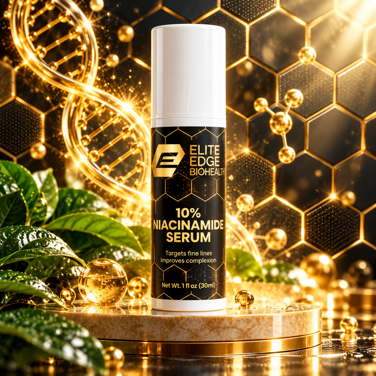 10% Niacinamide Serum — Advanced Pore Refining & Hydration Complex with Hyaluronic Acid & Chamomile | Elite Edge Health