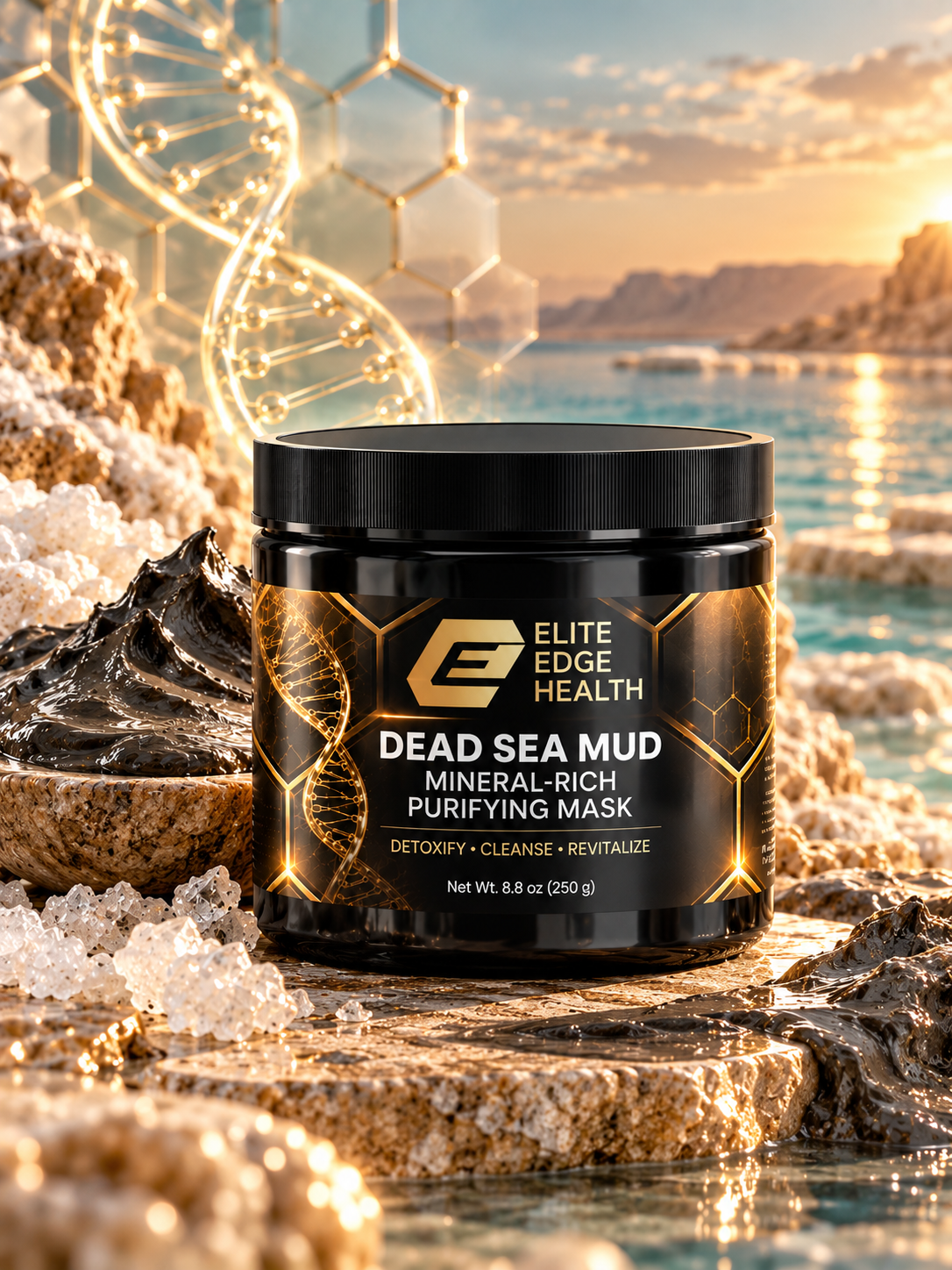 Dead Sea Mud — 100% Pure Mineral-Rich Face & Body Mask | Detox, Purify & Rejuvenate Skin | Deep Cleansing Natural Skincare | Elite Edge Health