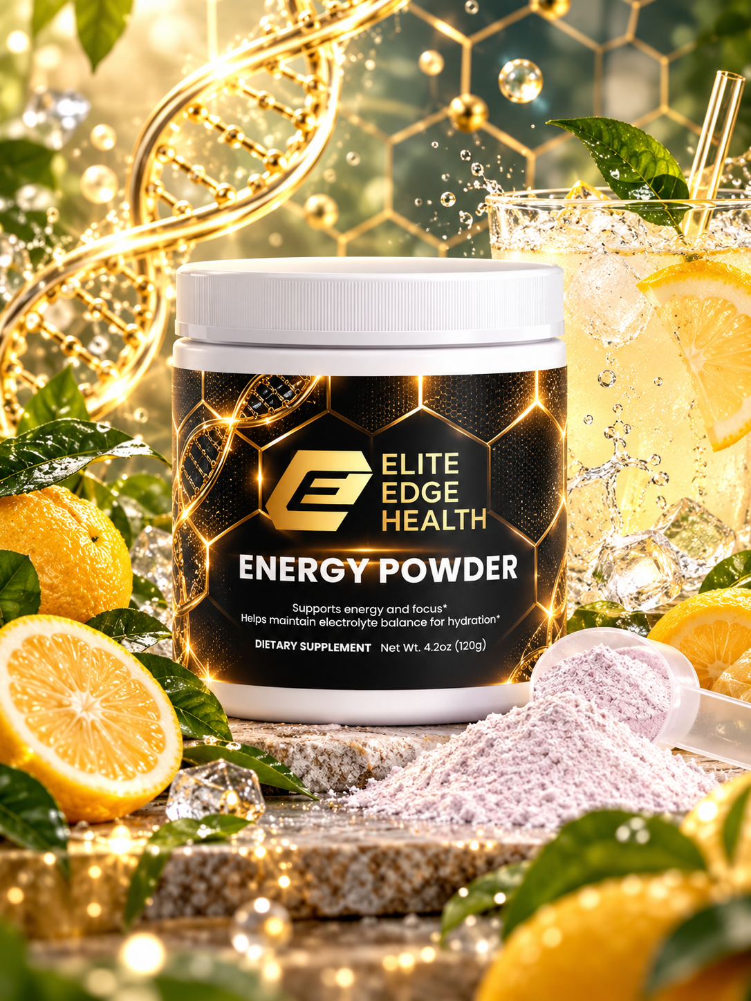 Energy Powder — Yuzu Flavor | Clean Energy & Focus Support Drink Mix with Natural Caffeine, L-Theanine, Electrolytes & B-Vitamins for Smooth Energy, Hydration & Mental Clarity