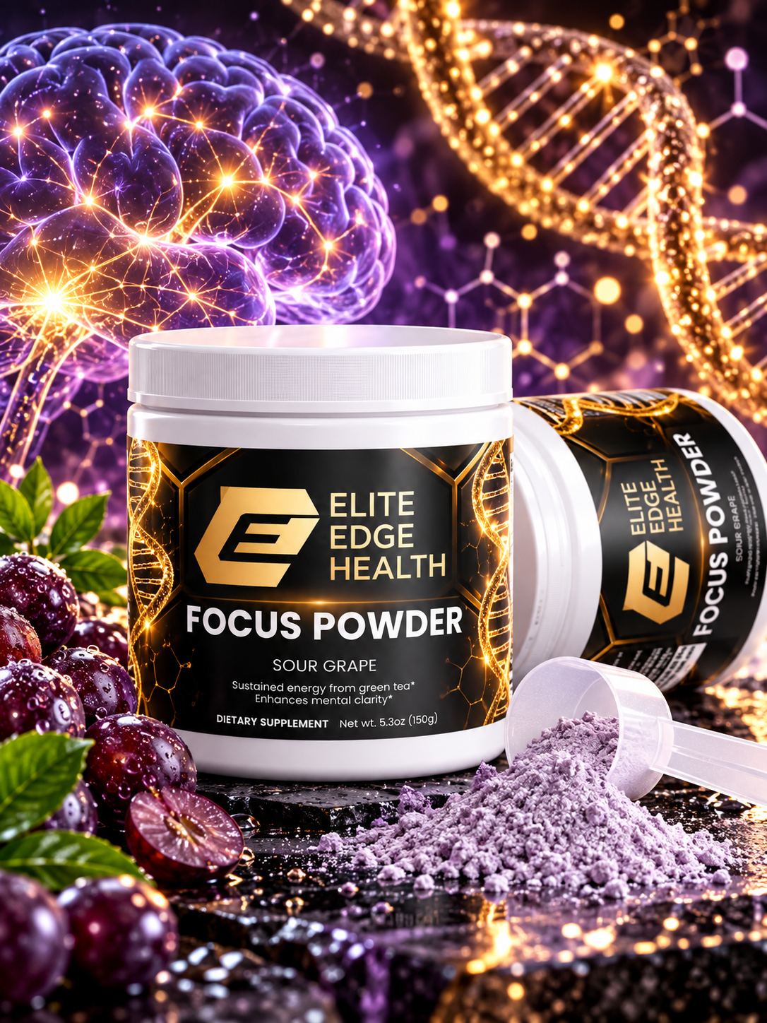 Focus Powder Sour Grape — Advanced Cognitive & Mental Performance Formula | Elite Edge Health