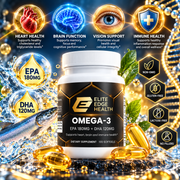 Omega-3 — Advanced EPA & DHA Softgels for Heart, Brain & Vision Support | Pure Fish Oil Concentrate | Cardiovascular & Cognitive Health | Elite Edge Health