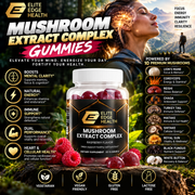 Mushroom Extract Complex Gummies (Raspberry) — Cognitive, Energy & Immunity Support | Elite Edge Health