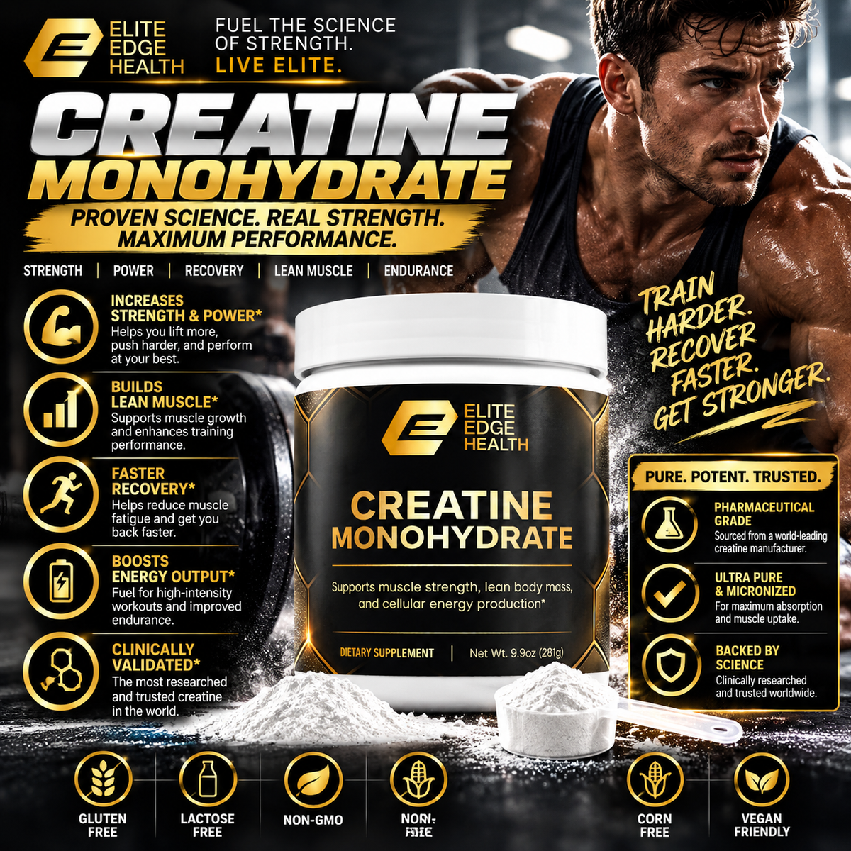 Elite Creatine Monohydrate — Advanced Muscle Strength, Power & Recovery Formula | Elite Edge Health
