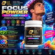 Focus Powder — Sour Gummy Worm Flavor | Nootropic Energy & Cognitive Support Drink Mix with Alpha-GPC, L-Theanine, Natural Caffeine & B-Vitamins for Focus, Memory & Mental Clarity
